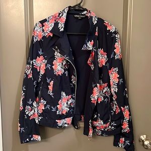 Floral Jacket with Pockets Plus Size
